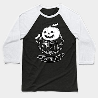 Stay Creepy Grunge Goth Black Baseball T-Shirt